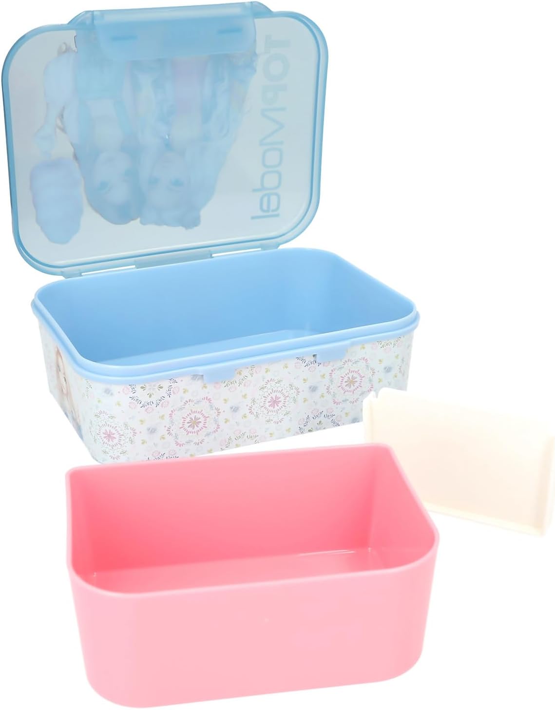 Depesche 14031 TOPModel Festival Fun Lunch Box in Dark Blue and Purple, with Model Motif and Flower Pattern, Lunch Box with 3 Compartments and Flexible Divider