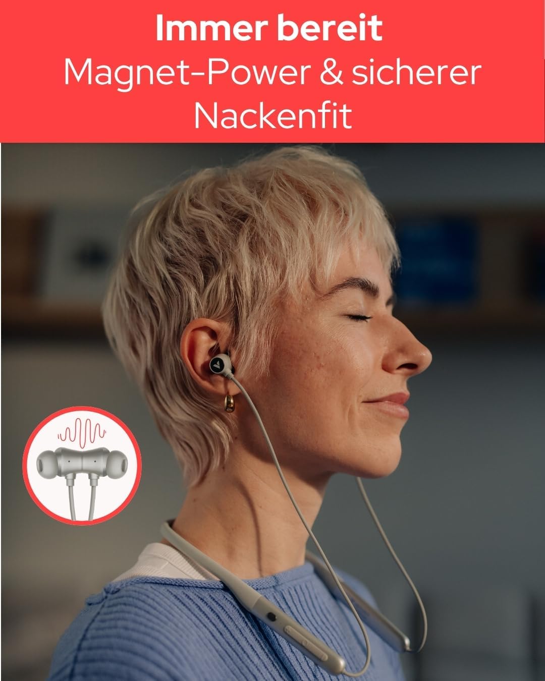 Neckband Truesound Anc Earbuds Grey