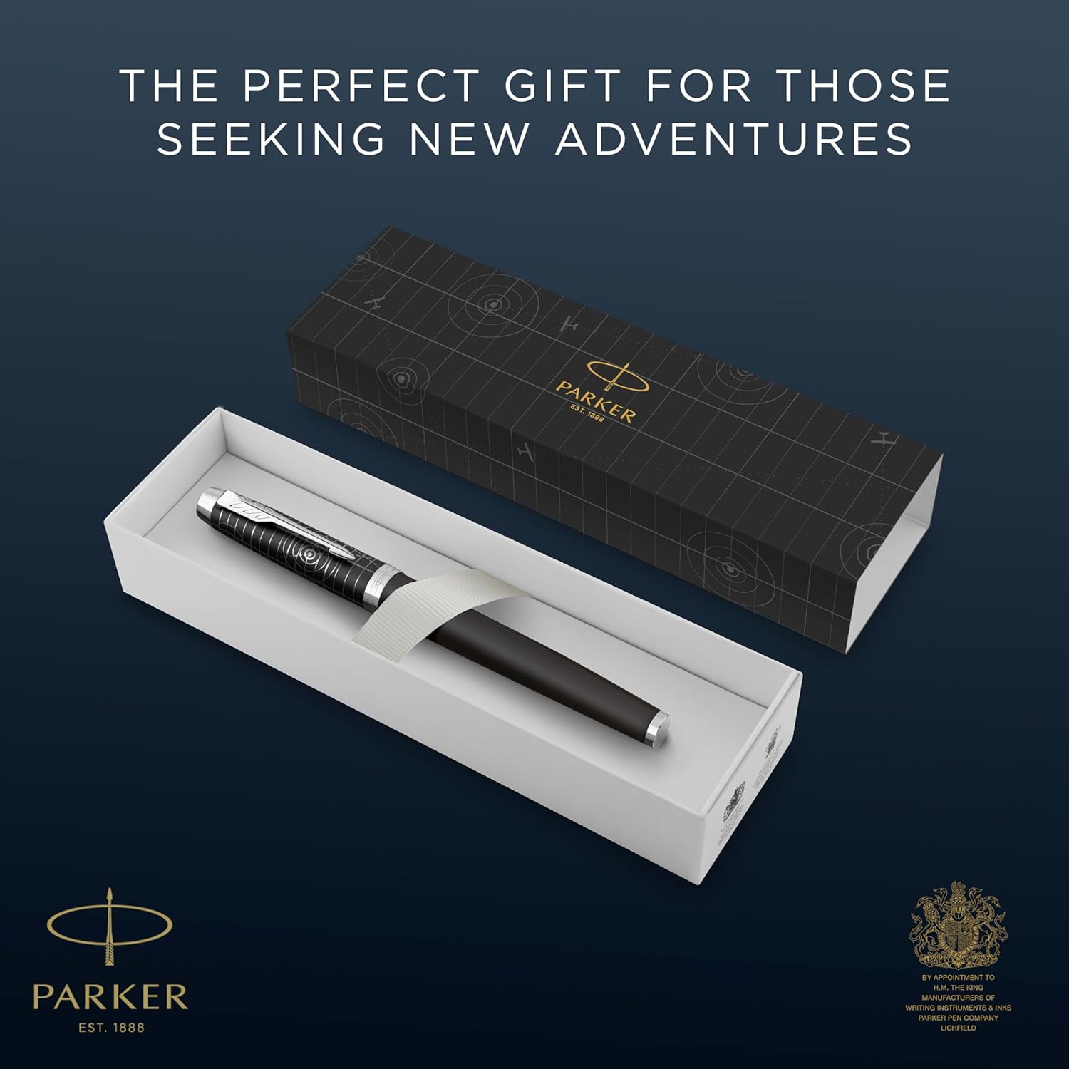 Parker IM Premium Penna Rollerball | Collezione Legacy of Flight | Rifiniture Cromate | Punta Fine | Inchiostro Nero | Confezione Regalo