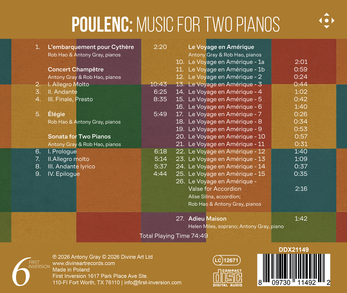 Poulenc: Music for Two Pianos