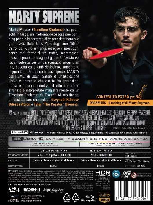 Marty Supreme - 4K (Bd 4K + Bd Hd