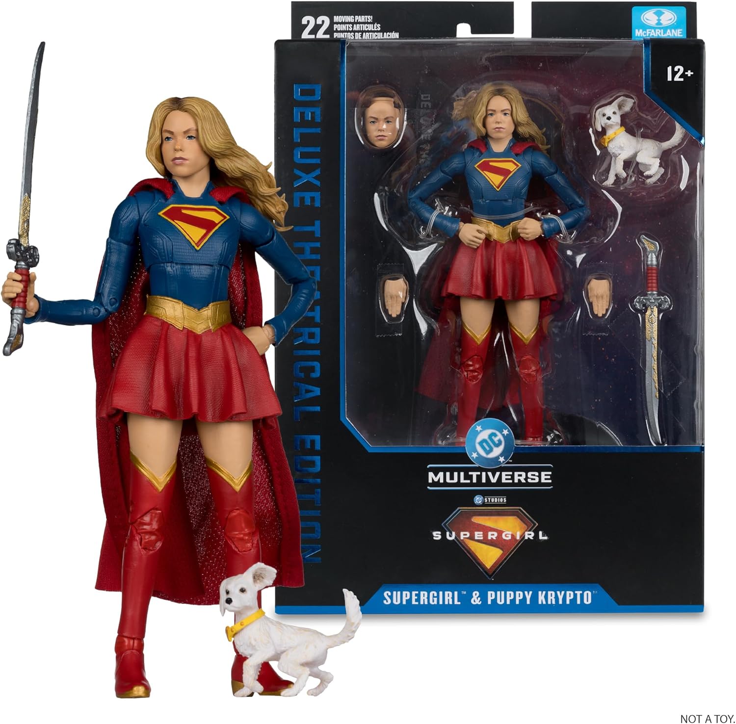 McFarlane DC Supergirl und Baby Krypto (Film Supergirl) 18 cm Actionfigur (Deluxe Theatrical Edition