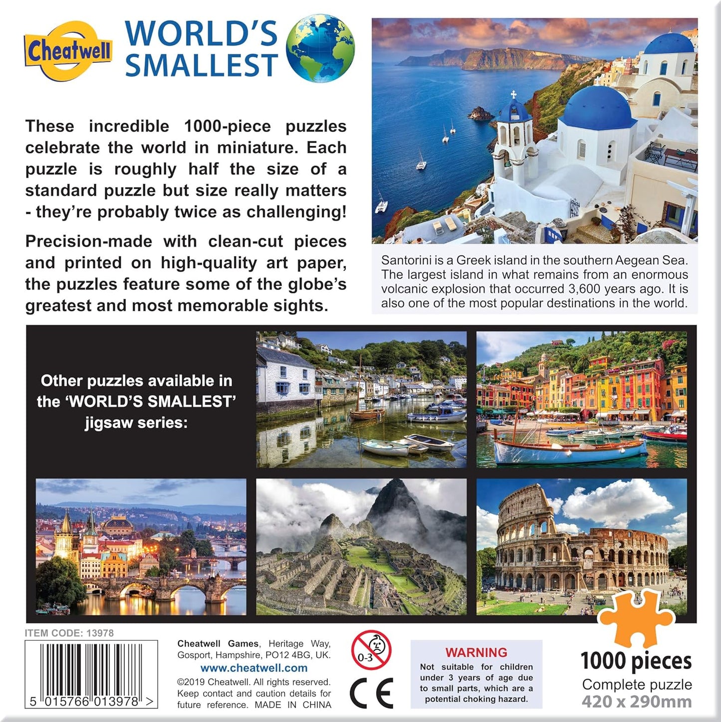 Cheatwell Games 13978 Puzzle World's Smallest 1000 Piece Jigsaw