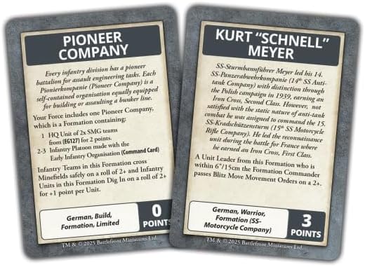 Flames of War: FW281GC Blitzkrieg German Command Cards (x39 cards) - Limited Edition
