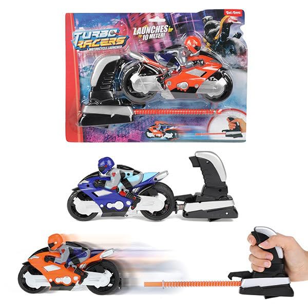 Turbo Racers Rijder Op Motor Met Afschieter