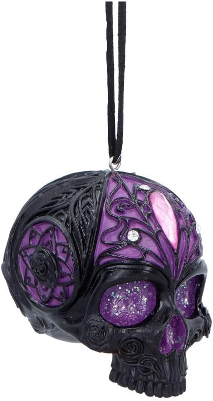 House of Obscura Gothic Hanging Ornament – Resin Dark Fantasy Decoration Collection (Jewelled Fate Skull