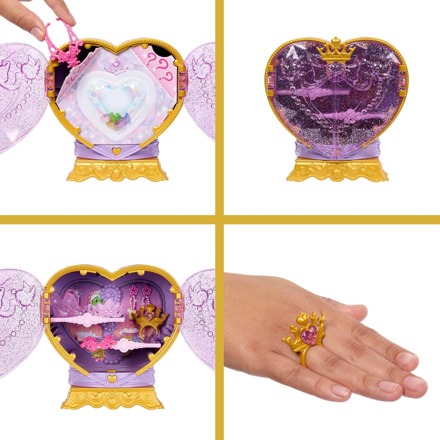 Mattel Disney Princess Rapunzel Fashion Doll & Accessories with 8 Surprises, Including Heart Gem Box, Ring for Child & 9 Play Pieces, Inspired by Movie, JLK28