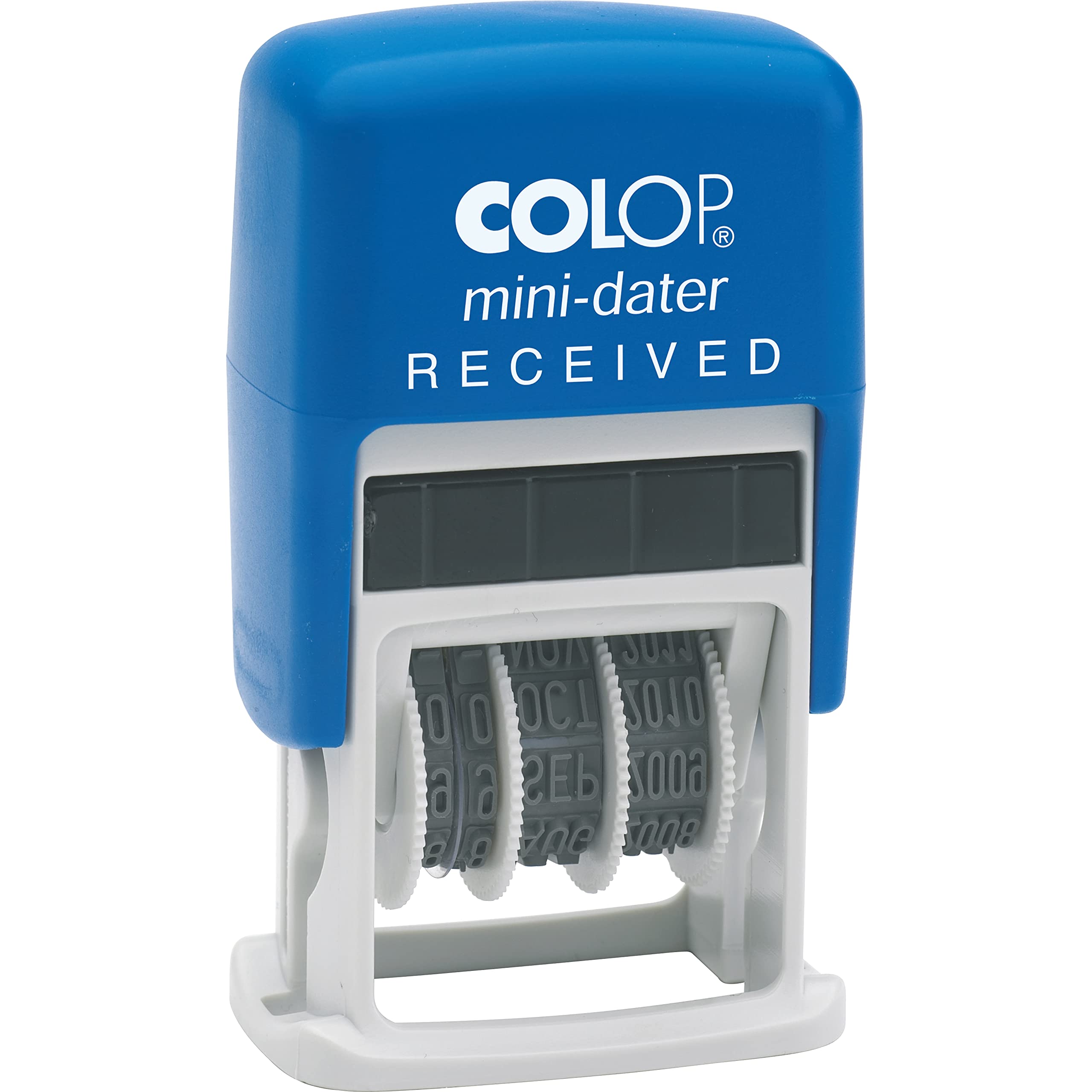 COLOP S160/L1 Received Mini Dater Stamp - Blue/Red | 105241 | 2 Colour Office Date Stamp