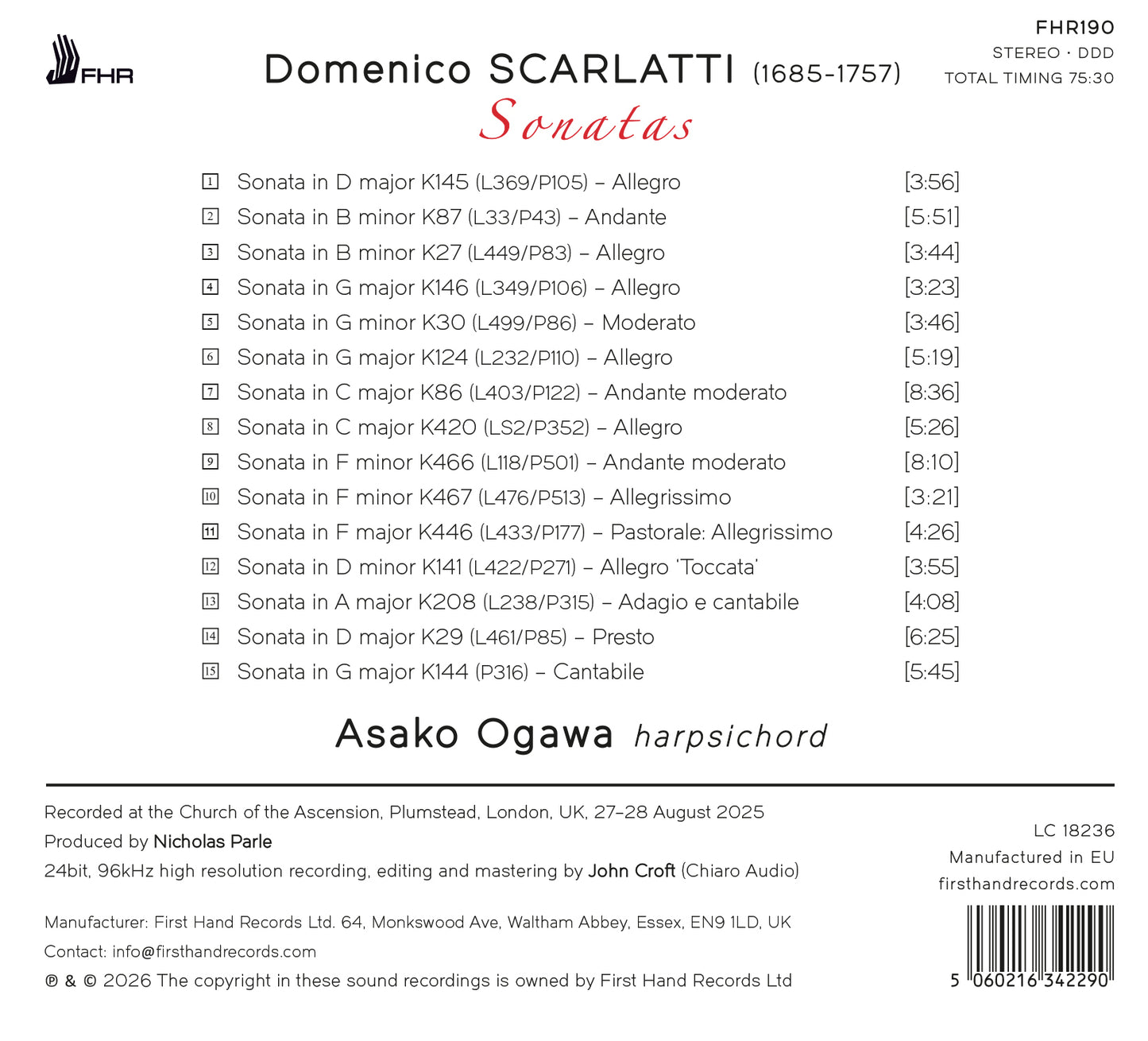 Domenico Scarlatti: Sonatas