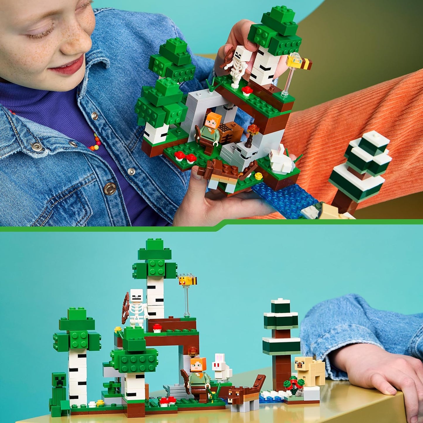 LEGO Minecraft First Night Adventure - Interactive Toy w/ 7 Figures incl. Alex, Creeper, Skeleton & Woods Wolf - Gaming Gift for 8+ Year Old Boys & Girls - 21593