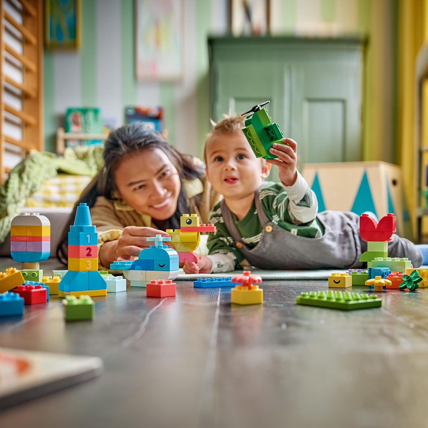 LEGO DUPLO Colourful Creative Box - Educational Fine Motor Skills Toy for Toddlers - incl. Number Bricks, Animals, Vehicles & Play Food - Birthday Gift for 1+ Year Old Boys & Girls - 10479