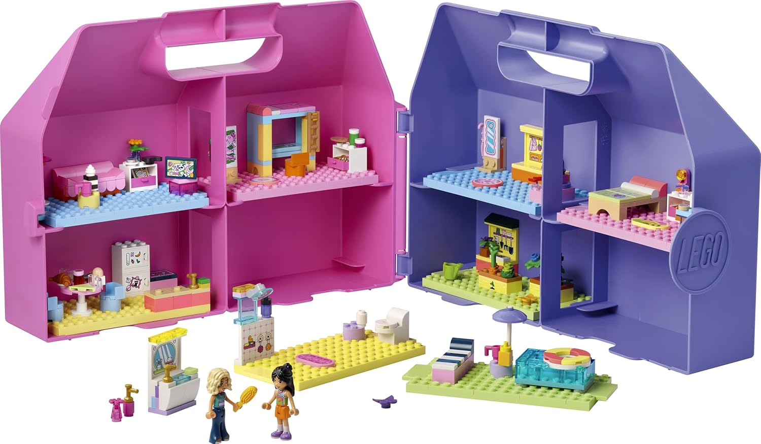 LEGO Friends Creative Dollhouse Suitcase - Travel Toy with 8-Room House, 2 Mini Dolls & Accessories - Birthday Gift Idea for 6+ Year Old Girls - 42697