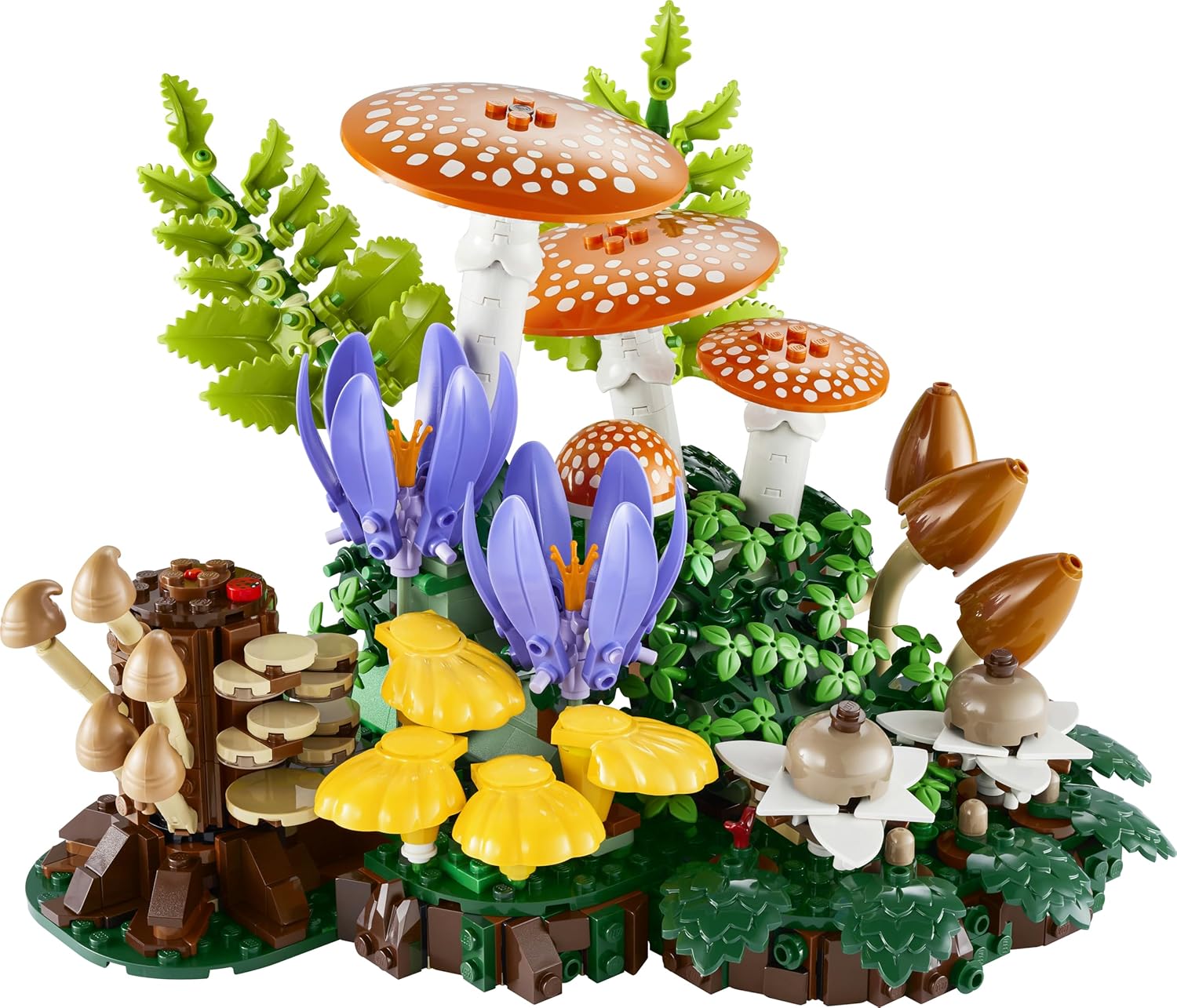 LEGO Botanicals Woodland Mushrooms - Artificial Plants Set for Adults - incl. a Toadstool & Faux Flowers for Living Room or Bedroom Decor - DIY Gift Idea - 11505