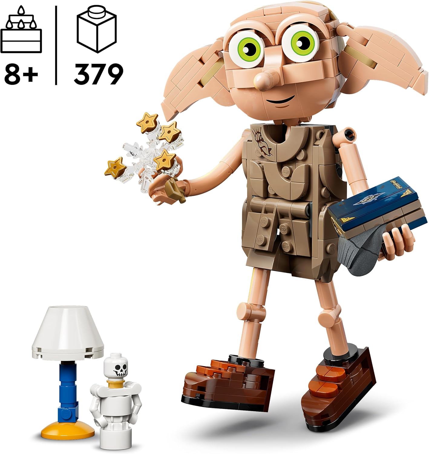 LEGO Harry Potter 2in1 Dobby de Vrije Elf Speelgoed - Bouwpakket voor Kinderen - Verandert in Knijster Figuur - Kinderkamer Decoratie - Cadeau voor Meisjes, Jongens en Fans Vanaf 8 Jaar - 76469