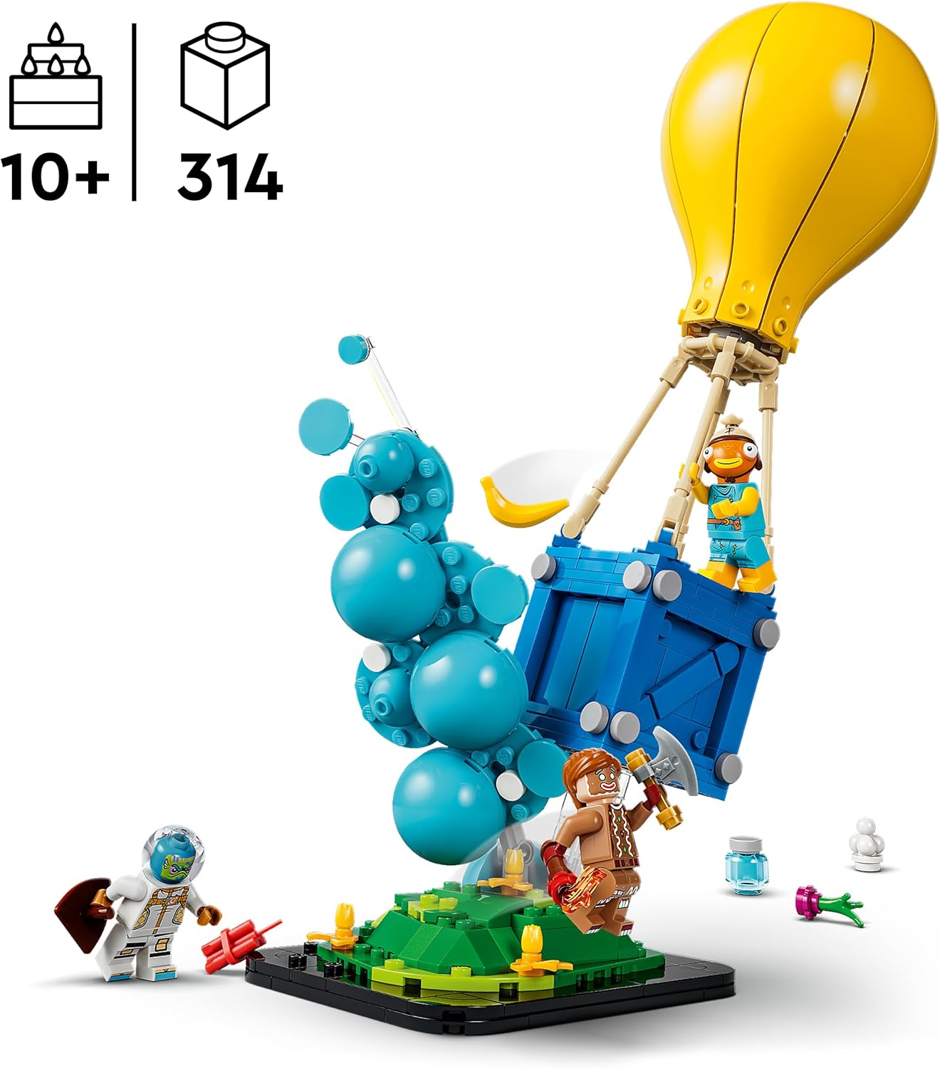 LEGO Fortnite Supply Drop Toy - Fishstick, Leviathan & Ginger Gunner Minifigures plus Accessories incl. Slurp Juice - Gaming Decor - Gift for 10+ Year Old Boys, Girls & Fans - 77080
