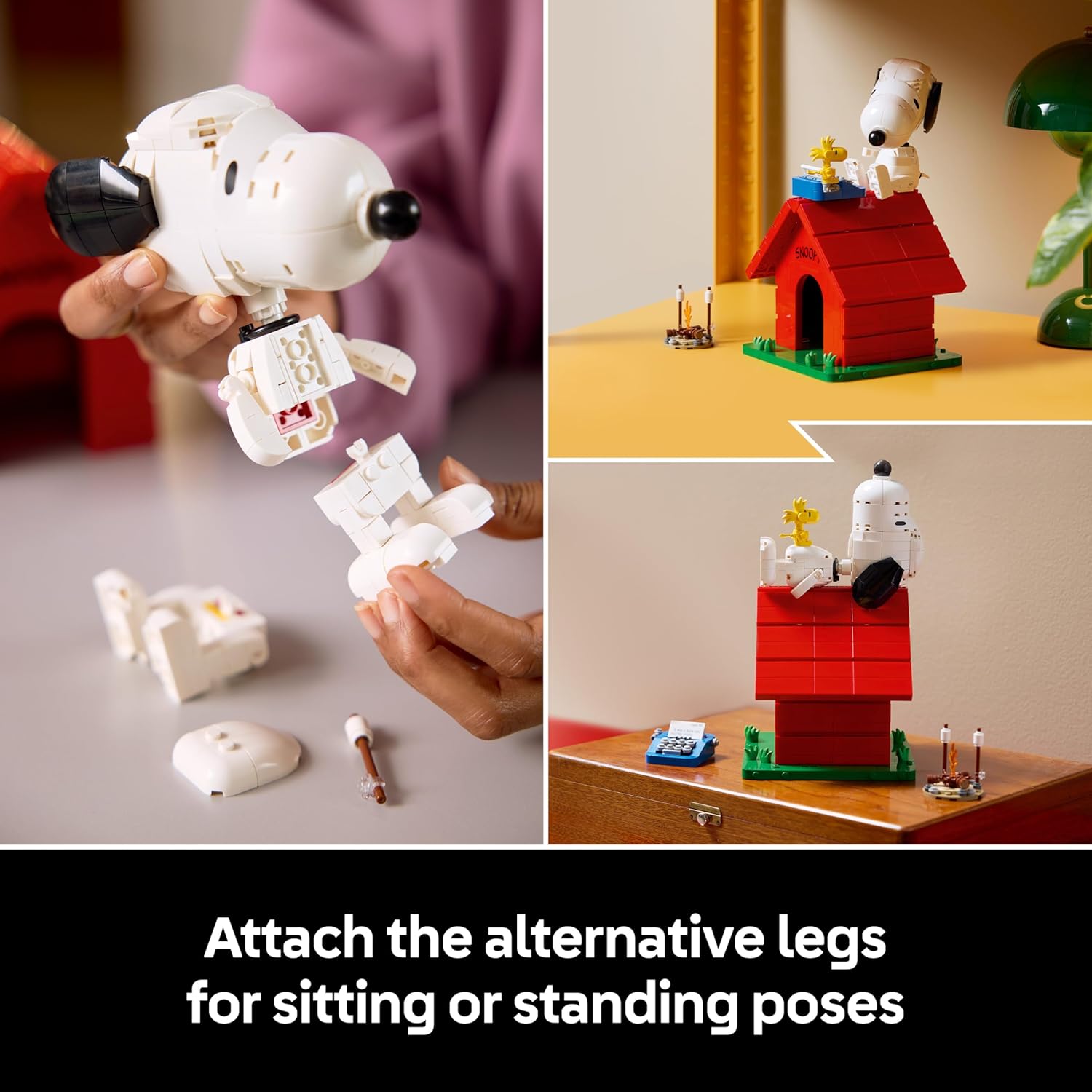 LEGO Ideas Peanuts: Snoopy's Doghouse - Display Model Kit for Adults w/Snoopy Dog & Woodstock Bird Figures - DIY Shelf or Desk Decor - Nostalgic Gift for Comics Fans - 21368