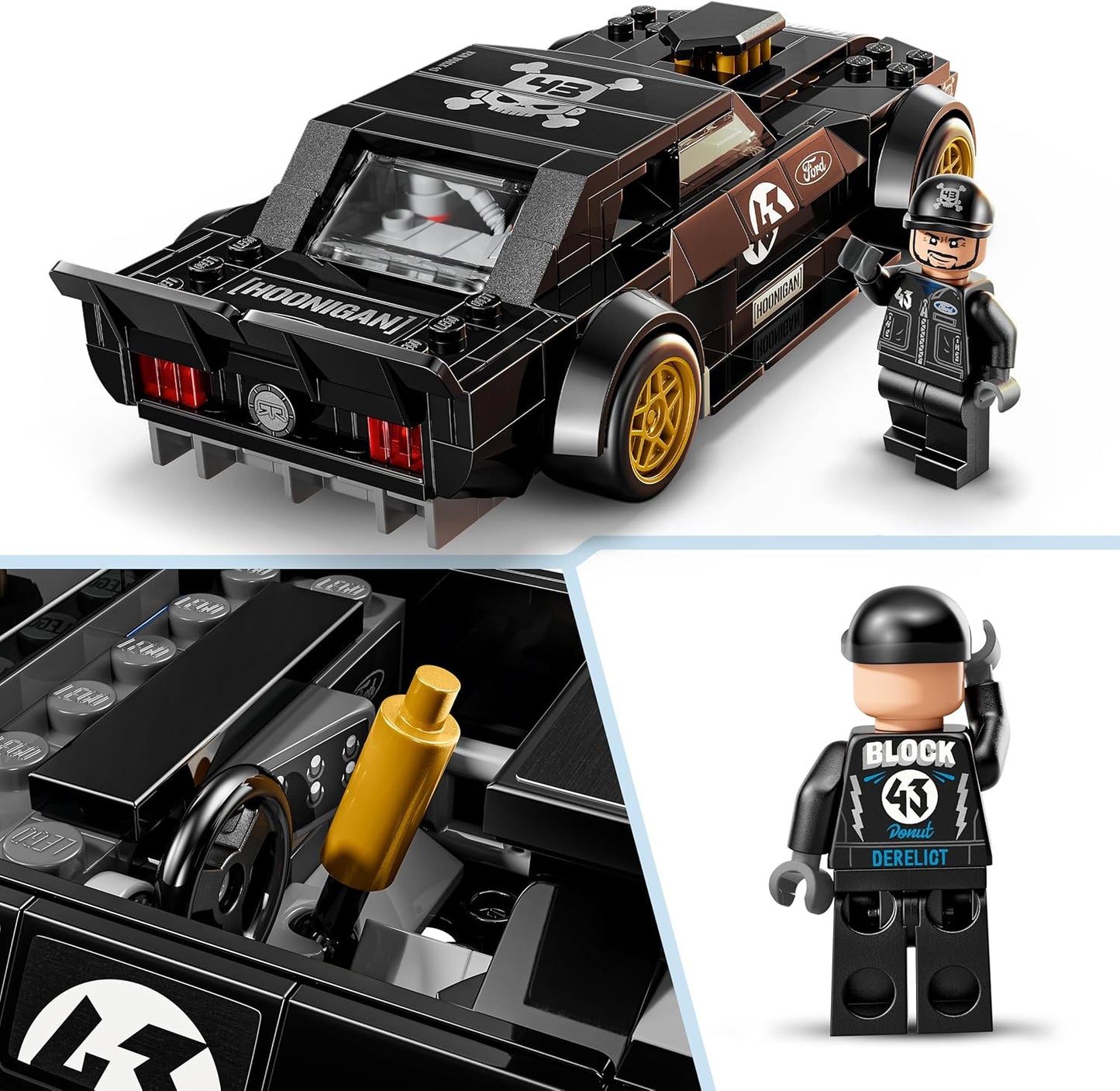 LEGO Speed Champions Ken Blocks 1965 Ford Mustang Hoonicorn V1 - Muscle Car Spielzeug - Modellbau mit Minifigur zum Sammeln - Kinderzimmer Deko - Mint Geschenk für Jungen ab 9 Jahren und Fans - 77262