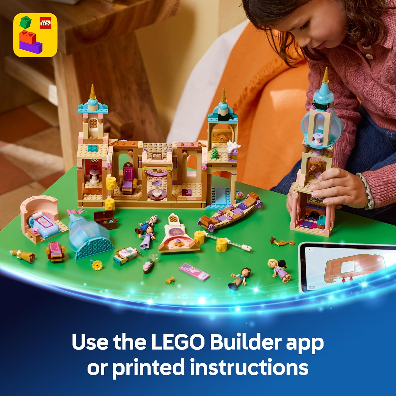 LEGO | Disney Princess Rapunzel's Castle Toy - Display Model w/ 4 Mini Dolls, Pascal Figure & Accessories - Birthday Gift for 6+ Year Old Girls & Tangled Movie Fans - 43297