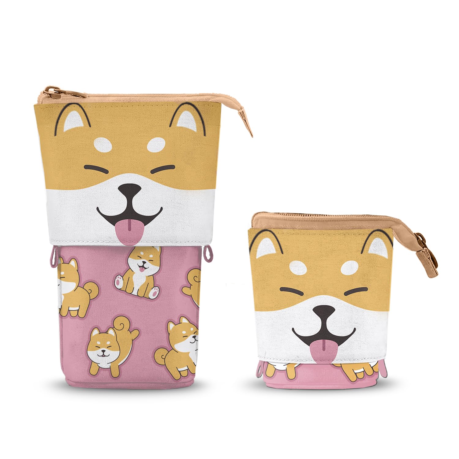 Oh My Pop Shiba-Cute Federmäppchen, Rosa, 12 x 17 cm