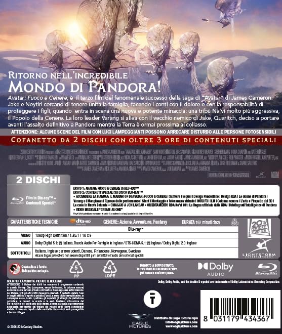 Avatar: Fuoco E Cenere (2 Blu-Ray) - (Italian Import)