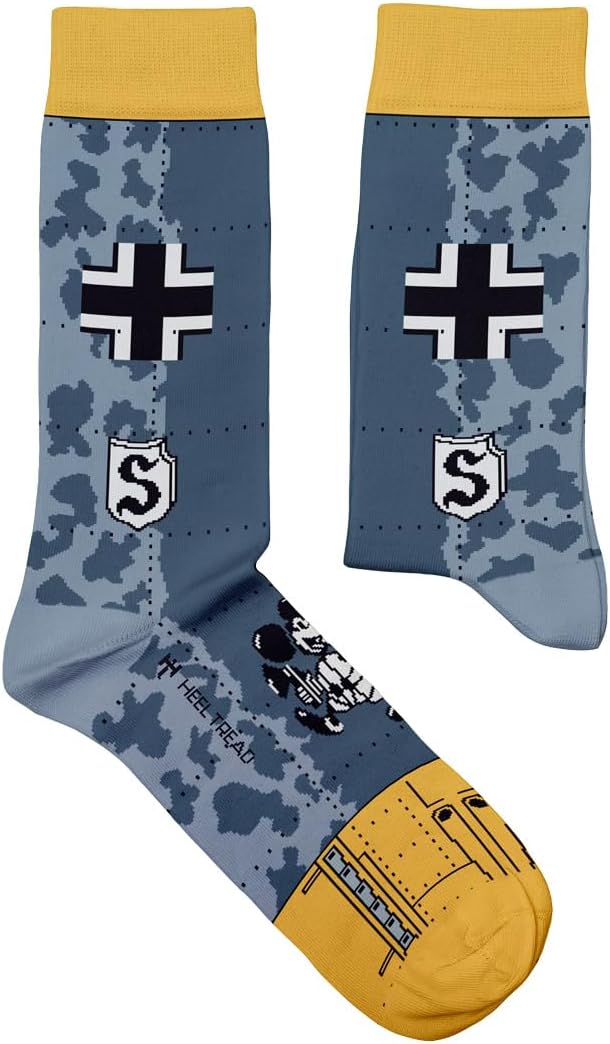 BF109 Galland Edition – Cotton Socks with WWII Fighter Aircraft Design, Gift Idea for Aviation Enthusiasts, Size 7½–11½