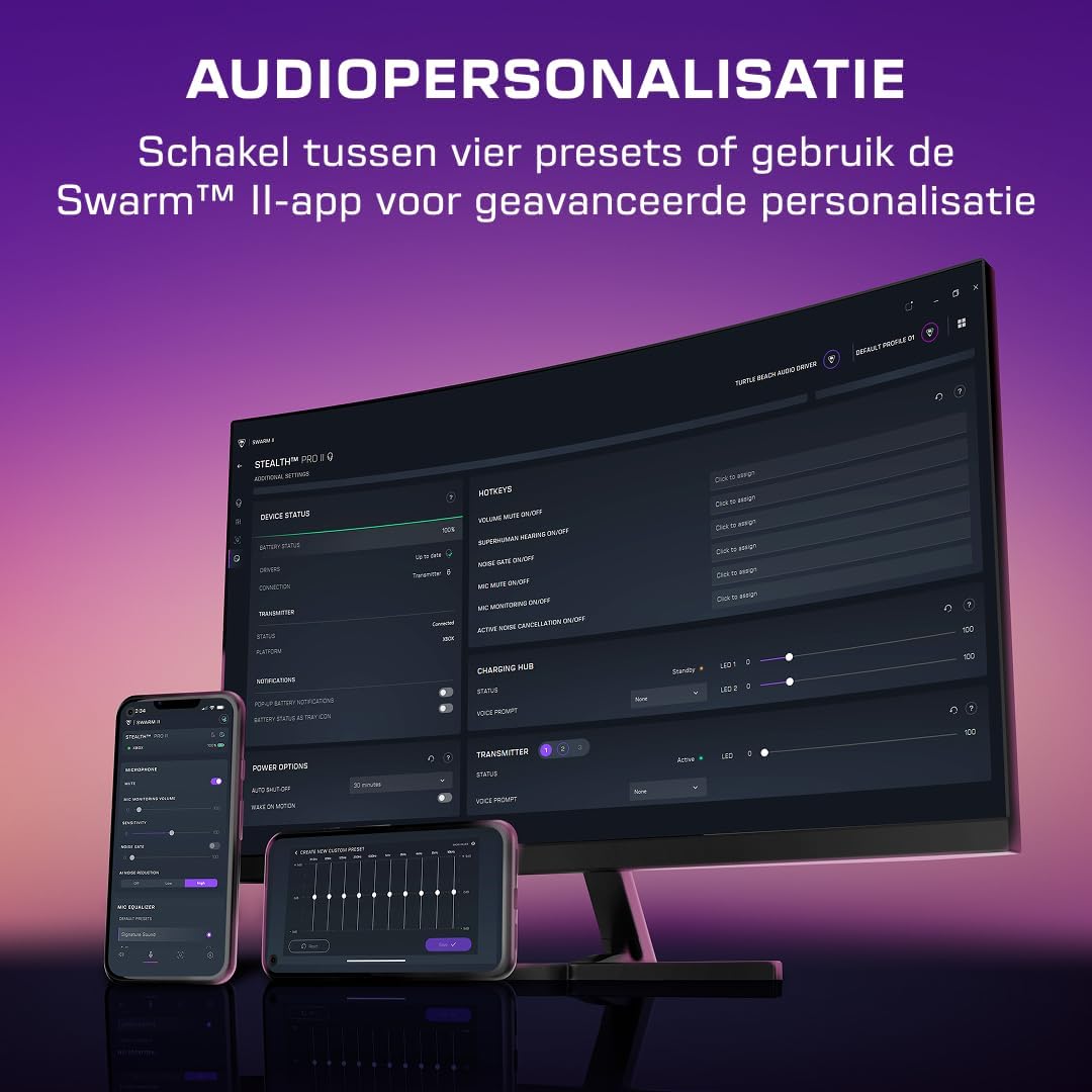 Turtle Beach Stealth Pro II Zwart Premium draadloze gamingheadset voor PC, PS5 en PS4 met G Dolby Atmos ruimtelijke audio, actieve ruisonderdrukking en CrossPlay 2.0 multiplatform