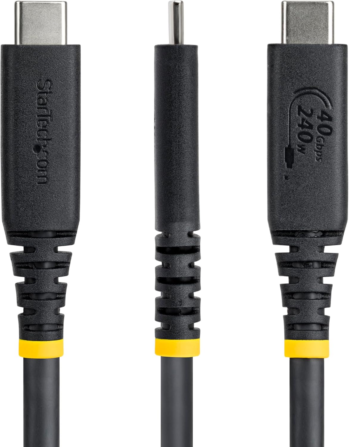 StarTech 50cm (1.6ft) USB4 Cable, 40Gbps, USB-IF Certified USB-C Cable, 240W, 8K 60Hz/4K 240Hz DP2.1, Thunderbolt 4 Compatible, Black