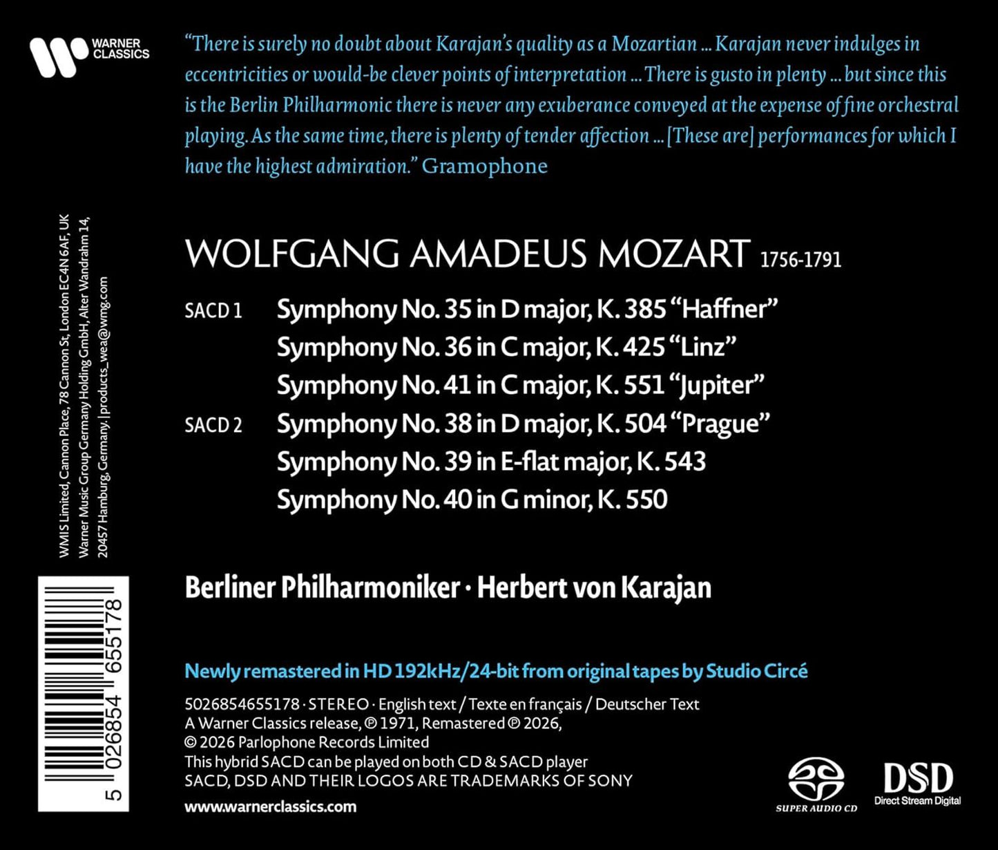 Mozart: Symphonies Nos. 35-36, 38-41