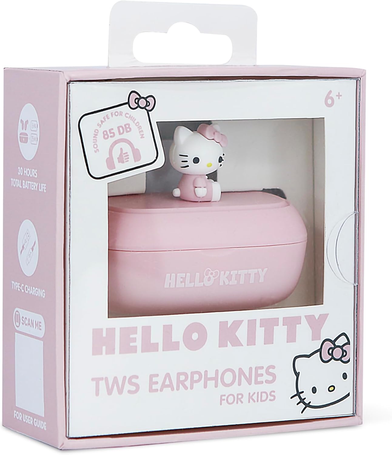 OTL Technologies Hello Kitty 3D Collectable Character TWS Wireless Earphones with Charging Case, Pink
