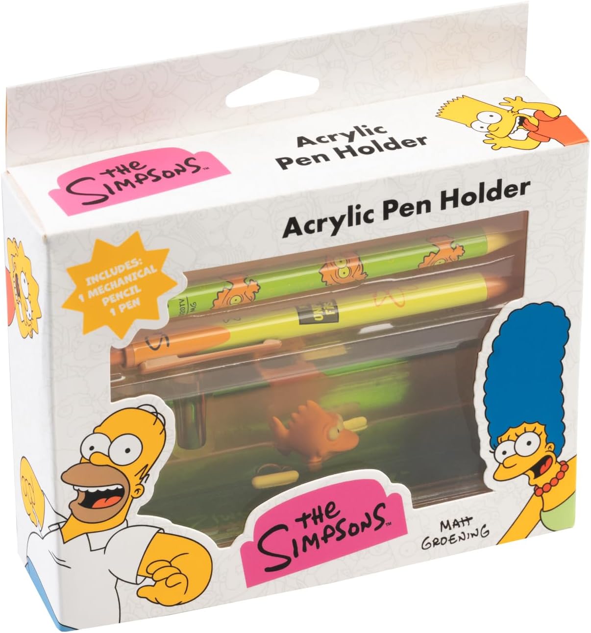Grupo Erik Portapenne da Scrivania The Simpsons - Porta Penne Decorativo Blinky con Penne e Portamine in Acrilico | Cancelleria (14,5 x 4,7 x 3,5 cm
