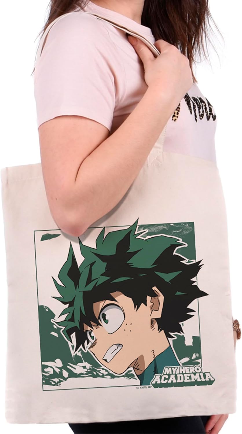 ABYSTYLE - MY HERO ACADEMIA Tote Bag Deku, beige, Dimensions : 37 x 42 cm.