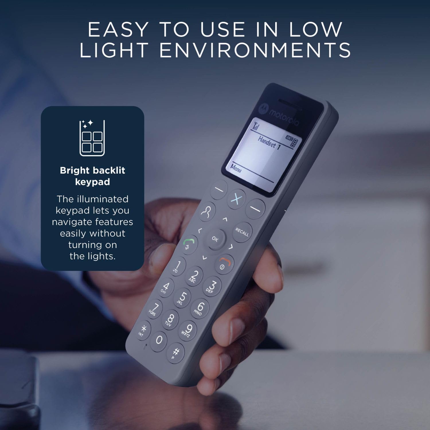 Motorola Voice DECT DOT4 - Telefono senza fili digitale con segreteria, blocco chiamate, vivavoce, display retroilluminato e agenda a 200 contatti