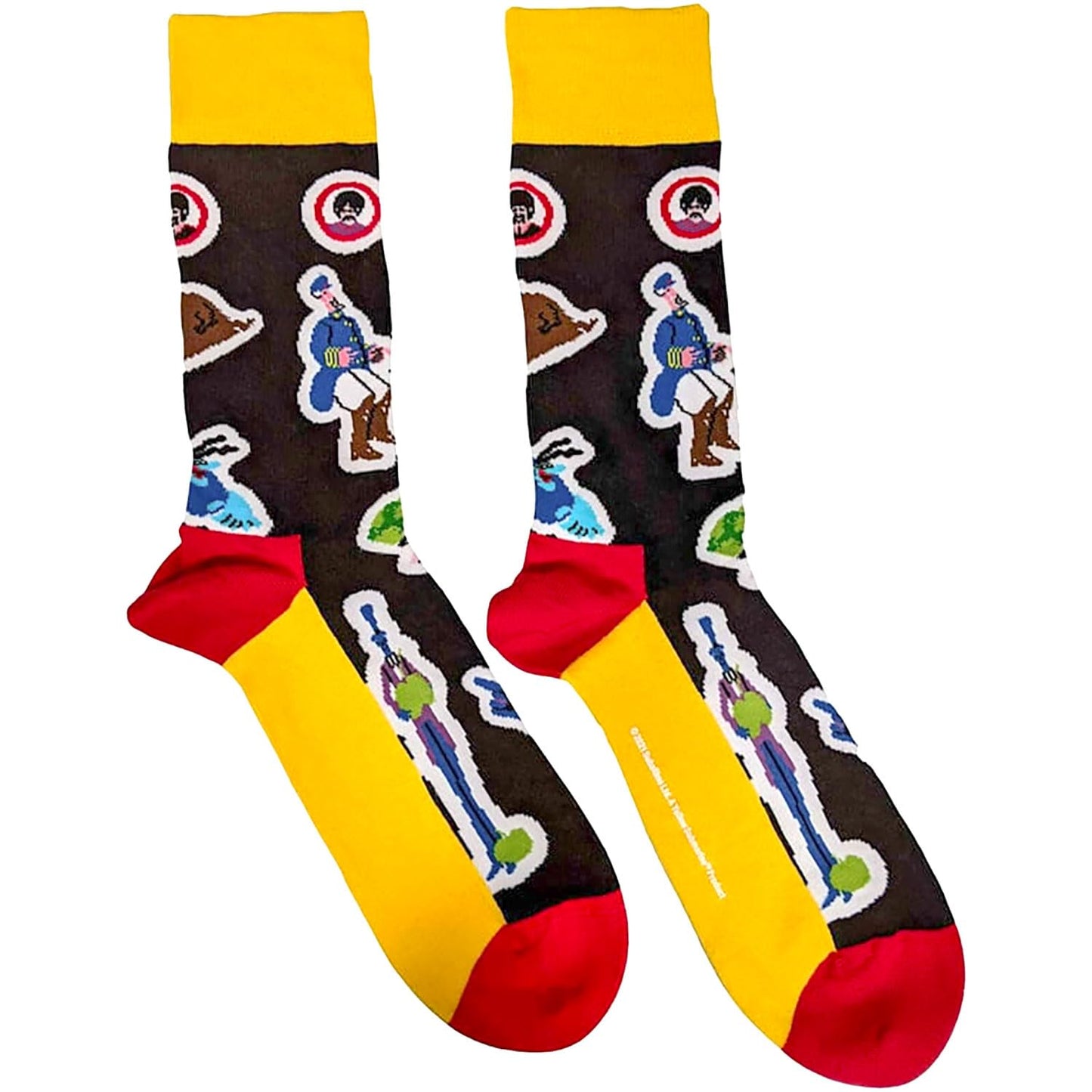 Beatles (The): Rock Off - Portholes & Characters (Calzini Unisex Uk Size 7 - 11)