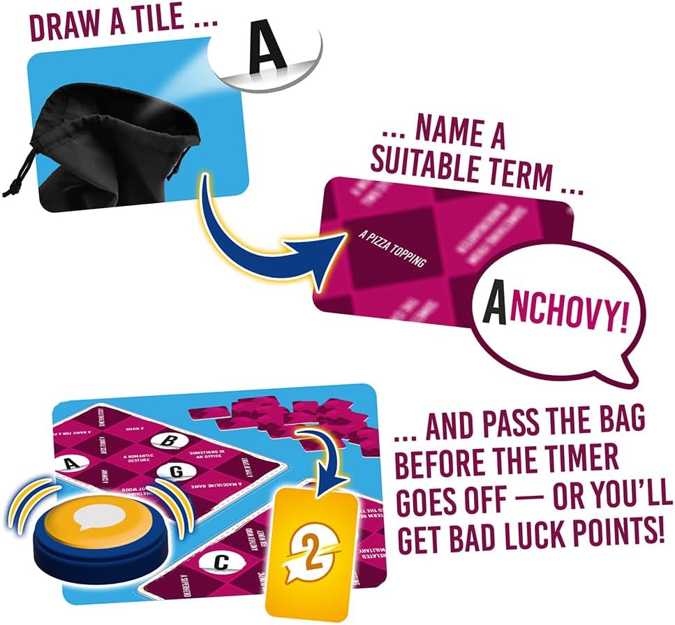 Oh My Word Family Word Game | Real-Time Category Game for Parties | Draw, Name and Pass Before the Timer Goes Off | 2-6 Players Ages 10+