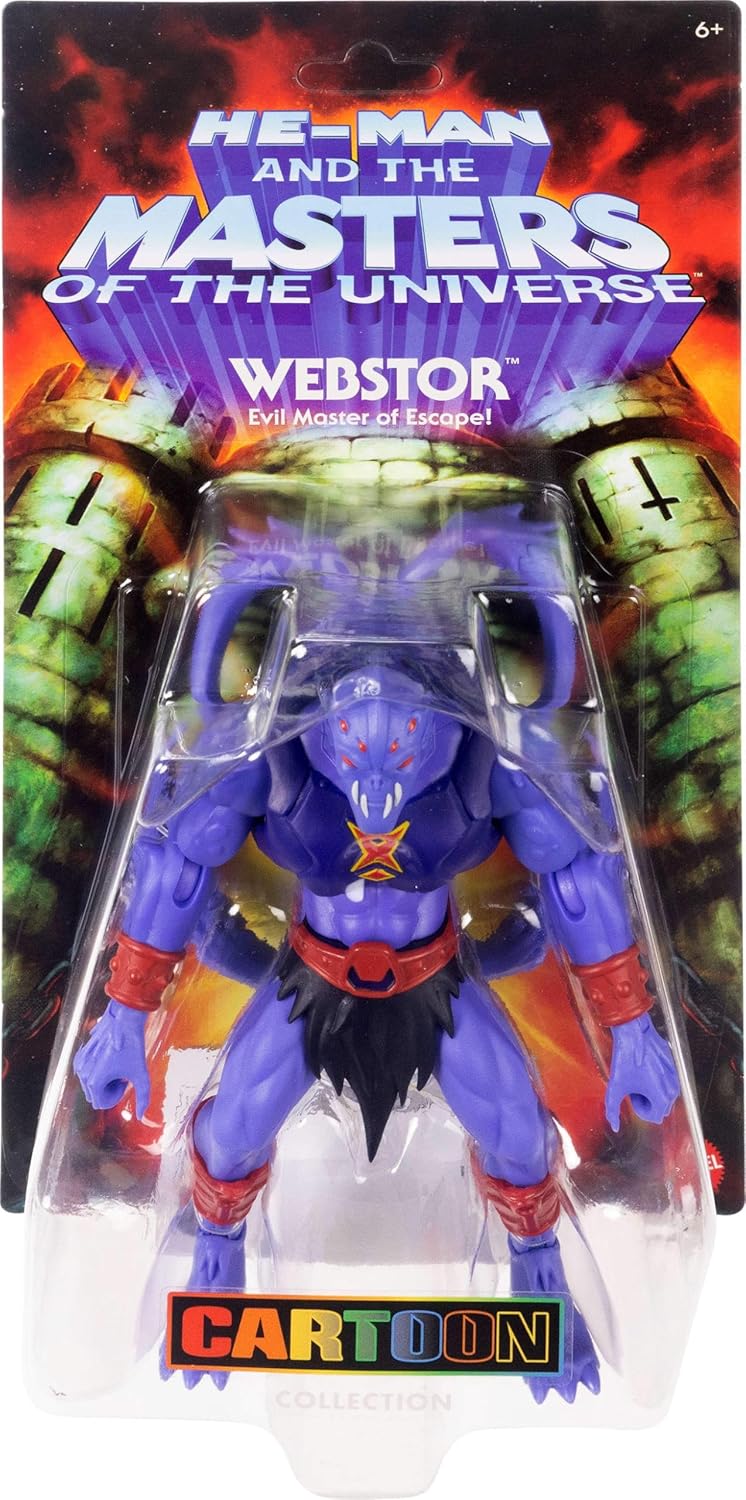 Masters of the Universe Origins Action Figure 200X Cartoon Collection Webstor, 5.5 Inch 1980s MOTU TV Humanoid Spider, Detailed Design, 4 Extra Arms, JHK05