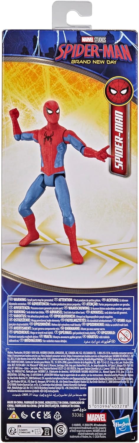 Marvel Spider-Man Day Titan Series Action Figure, 29.2-cm (11.5 Inch) Super Hero Toys for Children, Ages 4+