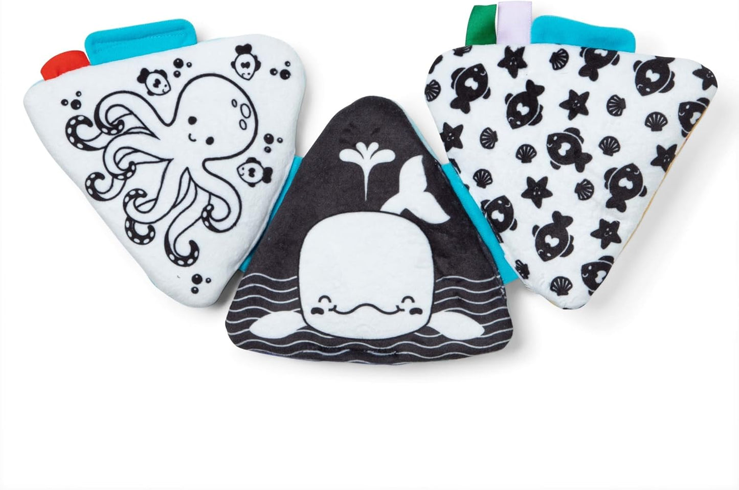 Melissa & Doug Ocean Tummy Time Triangle Infant Baby Toy, Soft Sensory Play with Textures, Mirror, Floor Toy for Newborns to Ages 6 Months, 11.5 x 8.1 x 1.25