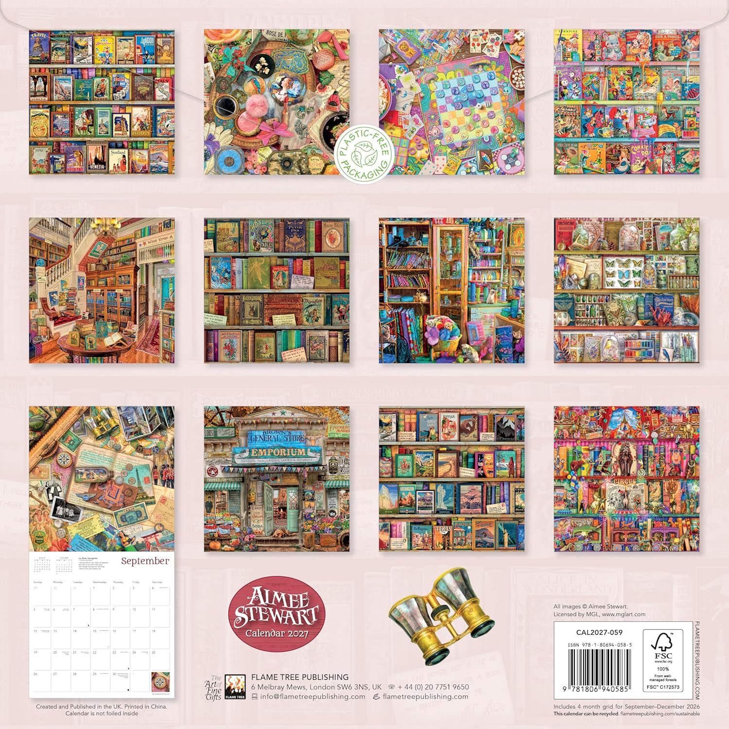 Aimee Stewart Wall Calendar 2027 (Art Calendar): Original Flame Tree Publishing-Kalender
