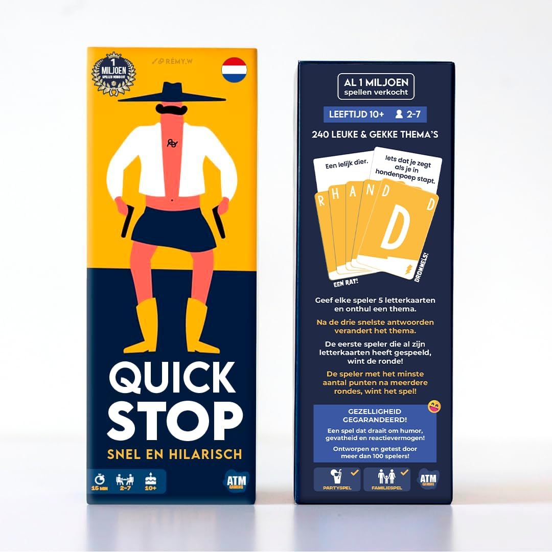 QUICKSTOP – Het ultieme kaartspel voor snelle denkers & grappige momenten | Family- & Partyspel | Vanaf 10 Jaar | 2-7 Spelers | 30 min | Compact Reisspel voor Elke Gelegenheid