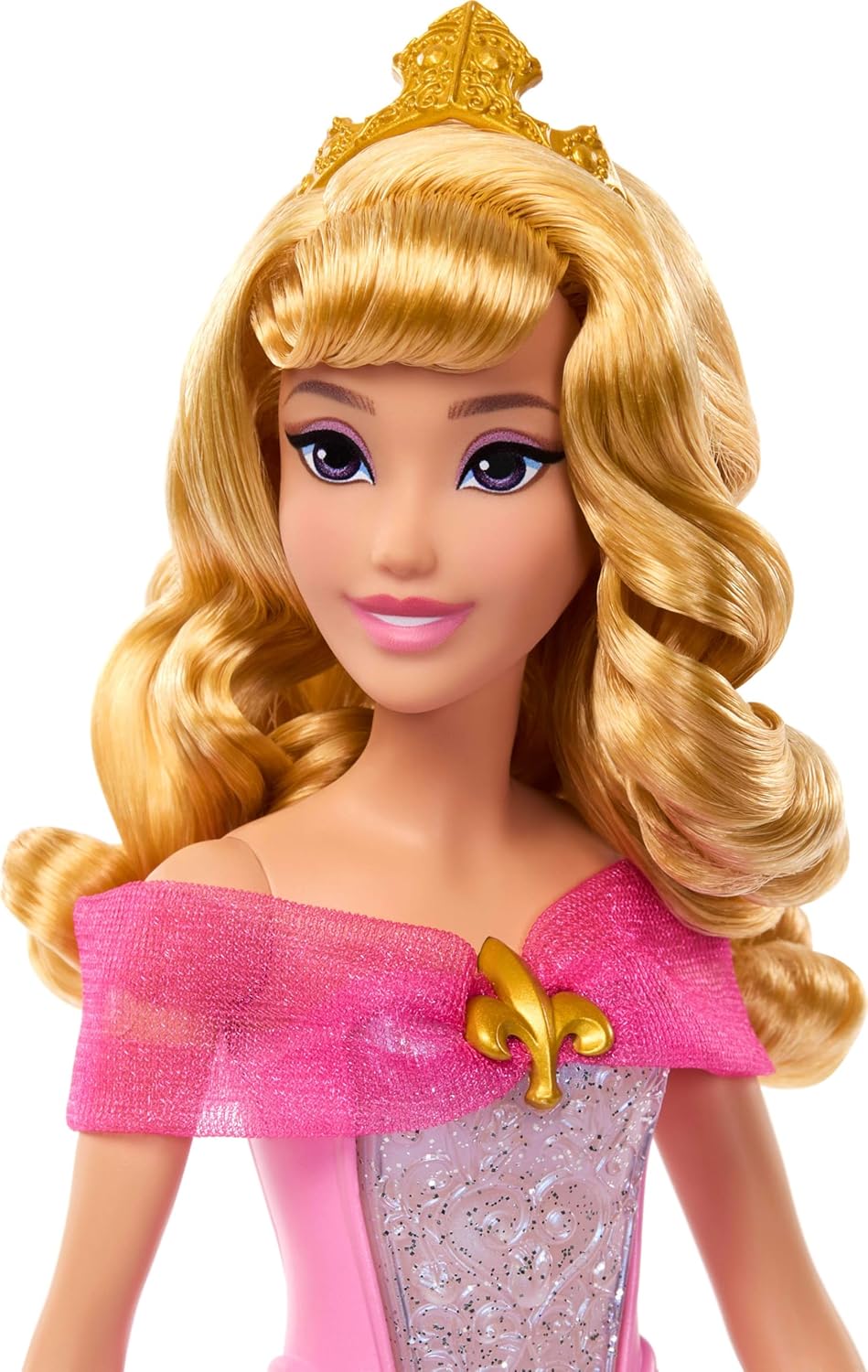Mattel Disney Princess Aurora-Modepuppe mit leuchtendem Oberteil und Kleid mit Farbwechsel von rosa zu blau, vom Film Dornröschen inspiriert, JLK24