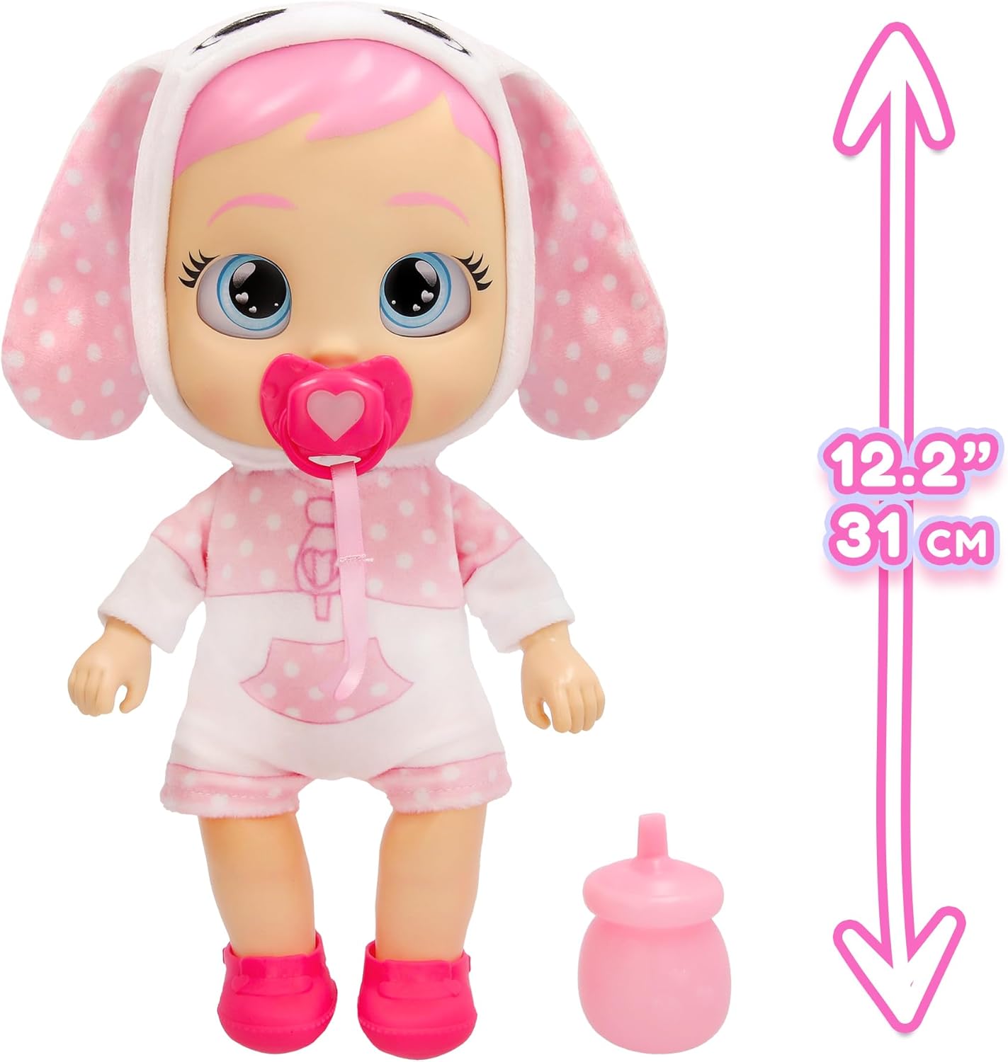 CRY Babies Coney Interaktive Puppe Hilf Coney bei ihren ersten Schritten – sie gibt über 10 Laute und Reaktionen von Sich und kann leuchtende LED-Tränen weinen. Kinder ab 3 Jahren.
