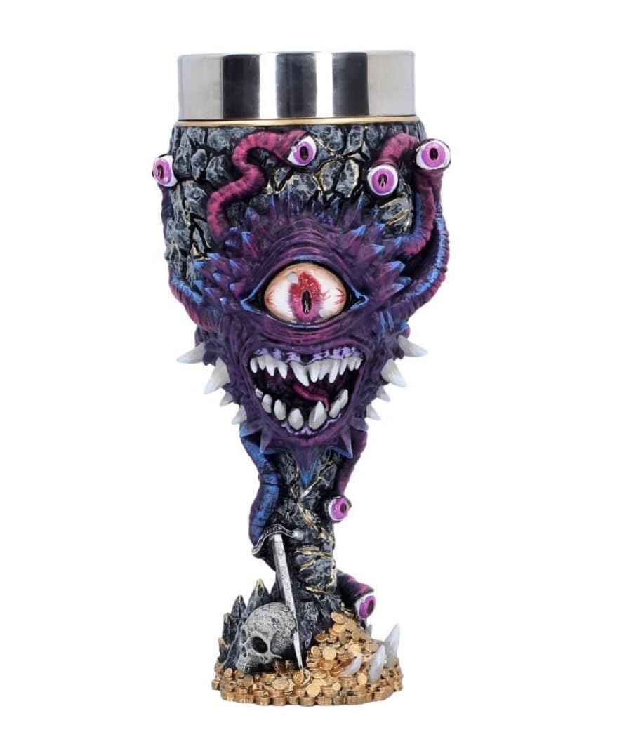 Nemesis Now Dungeons & Dragons Beholder Goblet - Officially Licensed Hand Painted Polyresin D&D Monster Collectible Chalice, 19.5cm