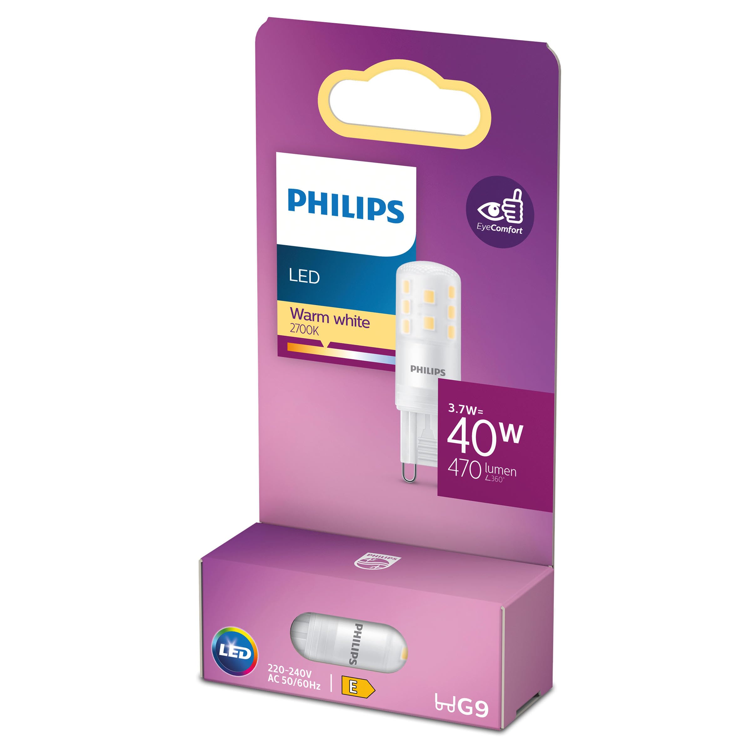 Energiezuinige Philips Led Capsule Transparant - 40 W - G9 - Warmwit Licht - Bespaar Op Energiekosten