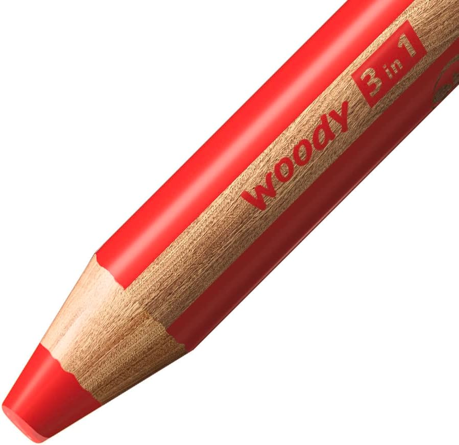 STABILO - Kleurpotlood, aquarelpotlood & waskrijt in één - woody 3 in 1 Deskset - 13 Kleuren - Doos met 38 stuks en 3 puntenslijpers