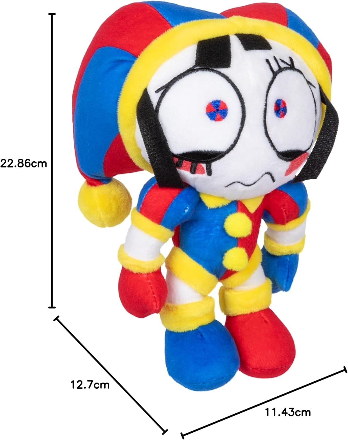 Amazing Digital Circus Deluxe Pomni pluche figuur, 20 cm figuur gemaakt van hoogwaardige materialen en borduurwerk, verzamel Caine, Pomni, Kinger, Jax en Ragatha