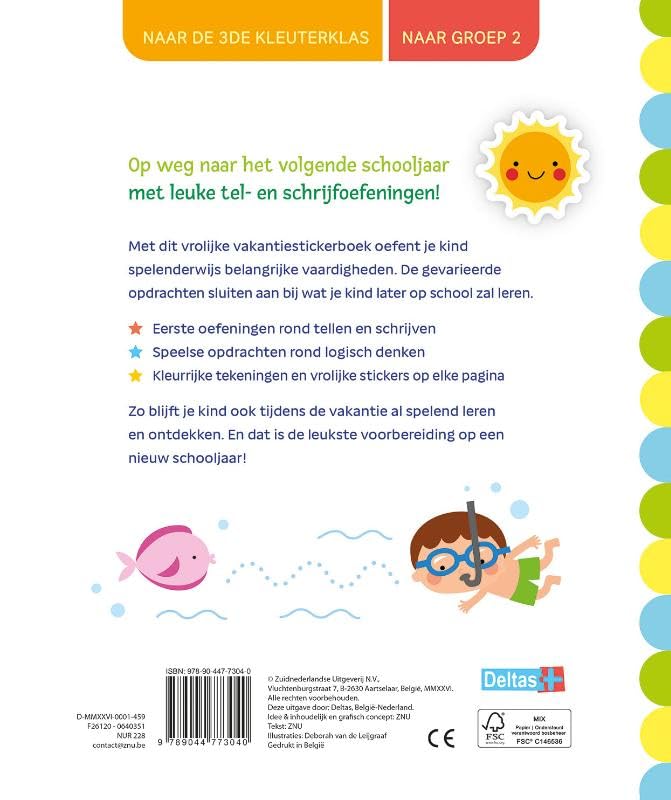 Vakantie Oefenboek met Stickers naar Groep 2