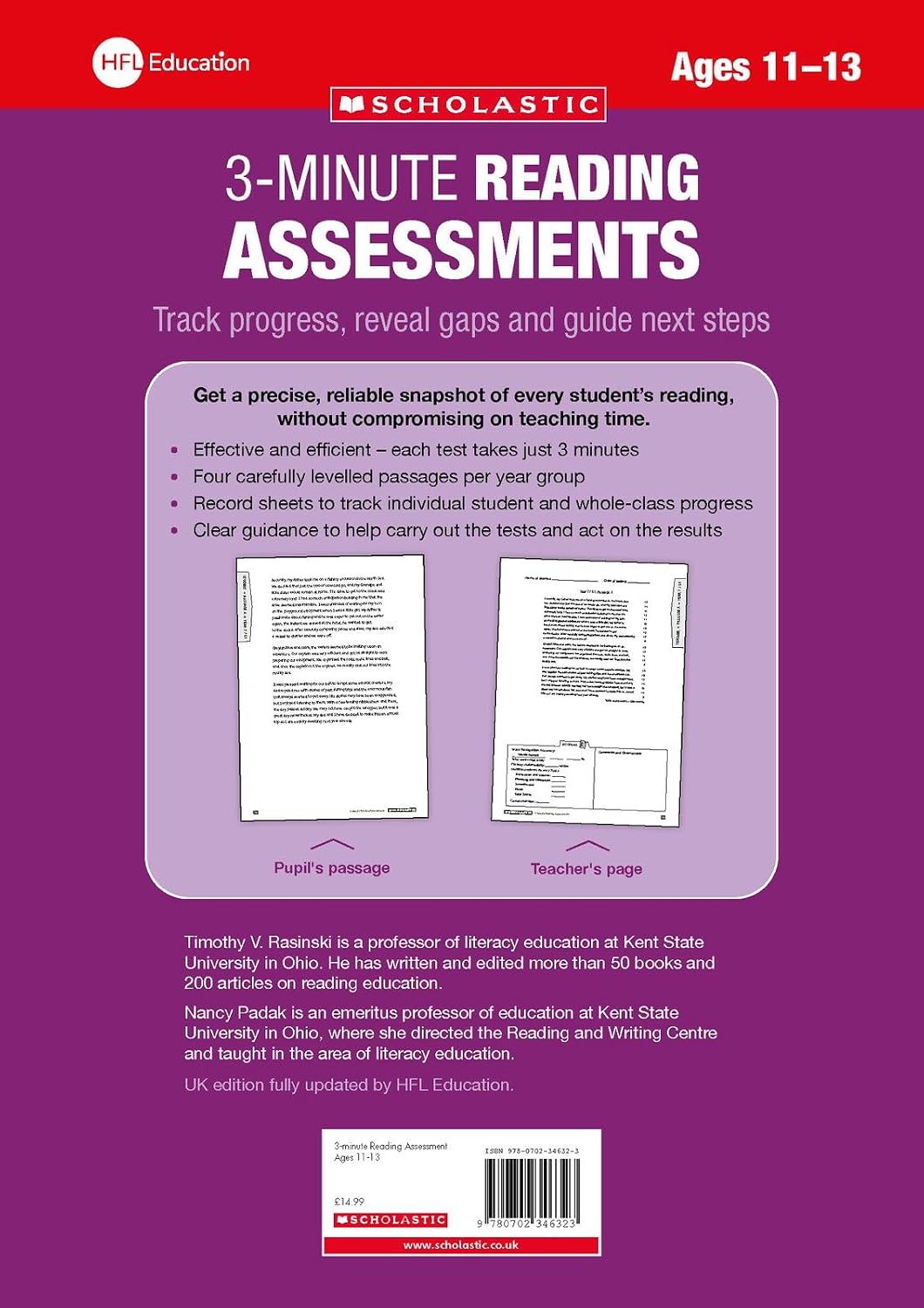 3 Minute Reading Assessments Ages 11-13: Assess student's reading in just 3 minutes ideal classroom resource (3 Minute Assessments