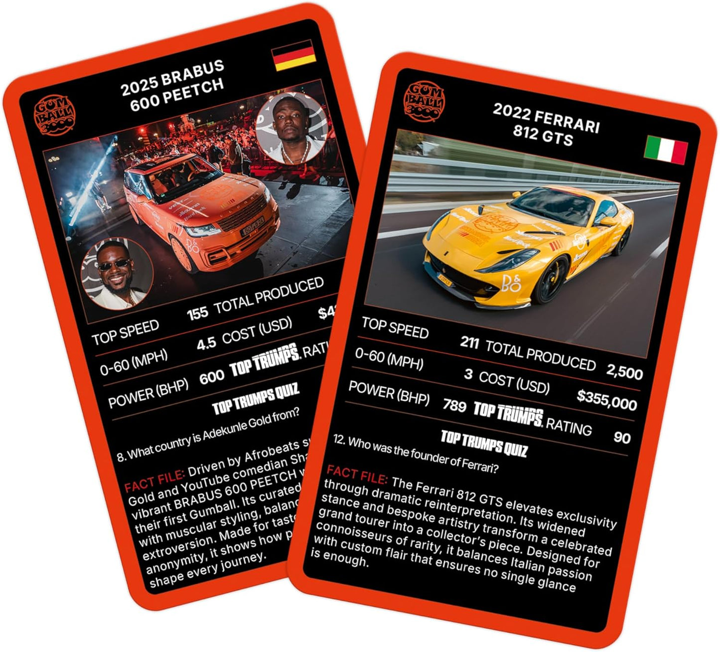 Top Trumps Gumball 3000 Superstars & Supercars Educational travel game Play with friends Travel Companion makes a great gift for ages 12 plus