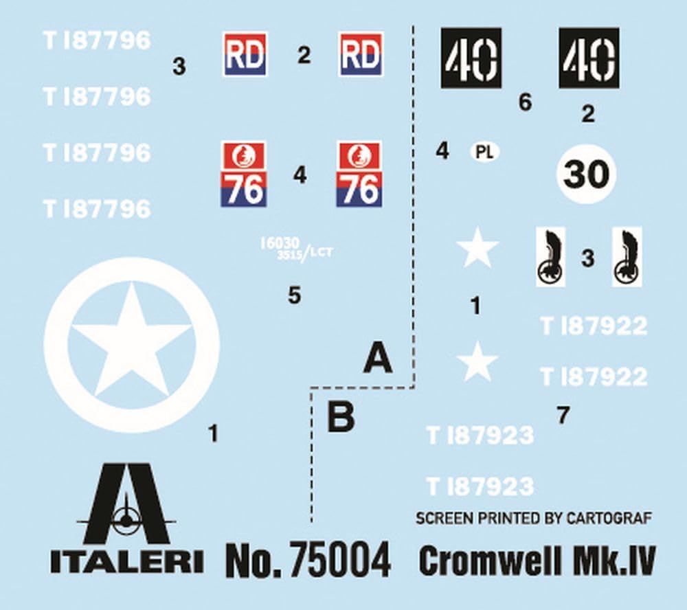 Italeri 75004 Line Starter Set - Easy Paint: Cromwell Mk. IV, 1:56 Scale, Plastic Model Kit/Model Assembly Includes Glue and 3 Acrylic Paint Markers