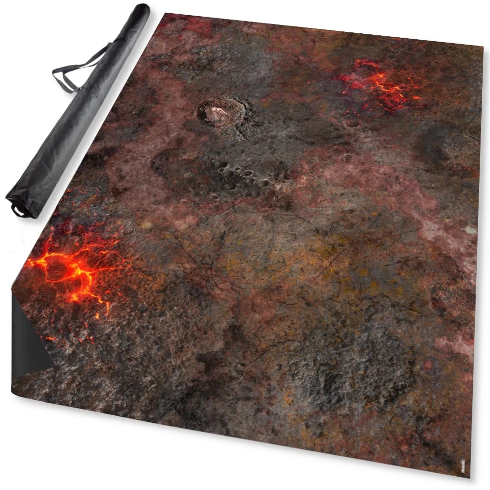 Terrain Crate 6ft x 4ft Hellscape Neoprene Gaming Mat | Lava & Chaos Battlefield | Compatible with Warhammer 40,000, Age of Sigmar, Firefight & More | Includes Carry Bag